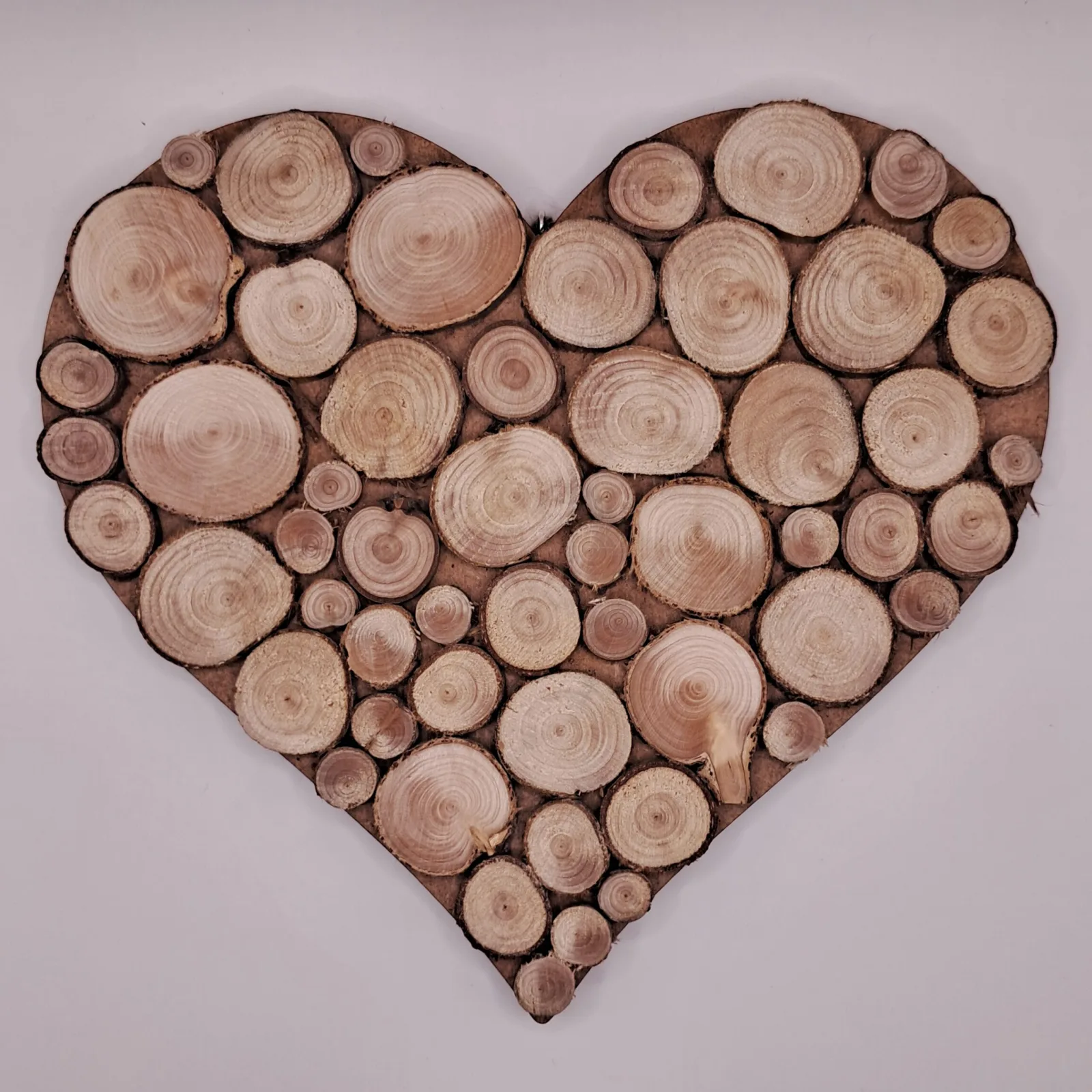 Hanging Wooden Heart with Natural Slices