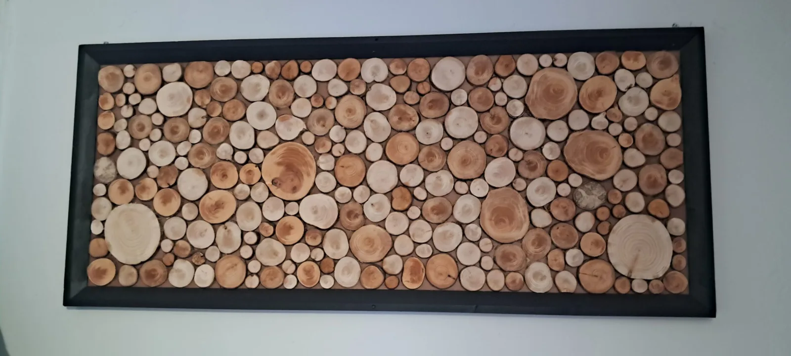 Wooden Slices Wall Picture Framed